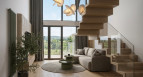 Dwupoziomowy apartament w naturalnym stylu