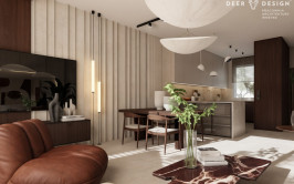 Wnętrze z wyrafinowaną grą tekstur od Deer Design