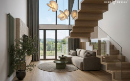 Dwupoziomowy apartament w naturalnym stylu