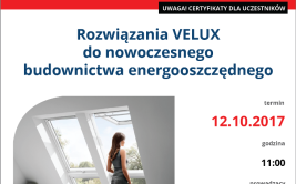 Zaproszenie: Webinarium Velux 12.10.2017