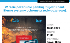 Webinarium Knauf: W razie pożaru nie panikuj, tu jest Knauf – bierne systemy ochrony przeciwpożarowej