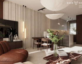 Wnętrze z wyrafinowaną grą tekstur od Deer Design