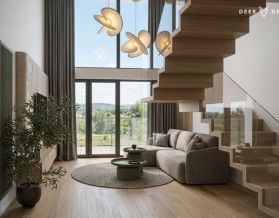 Dwupoziomowy apartament w naturalnym stylu