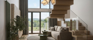 Dwupoziomowy apartament w naturalnym stylu