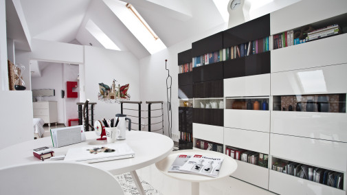 Kasia Orwat home design, mansardowe condo, wnętrze gospodarne