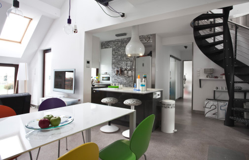 Kasia Orwat home design, mansardowe condo, wnętrze gospodarne