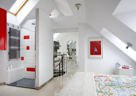 Kasia Orwat home design, mansardowe condo, wnętrze gospodarne