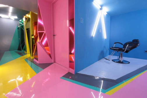 ROW Studio, Wax Revolution, wnętrze salonu kosmetycznego, kolor we wnętrzach