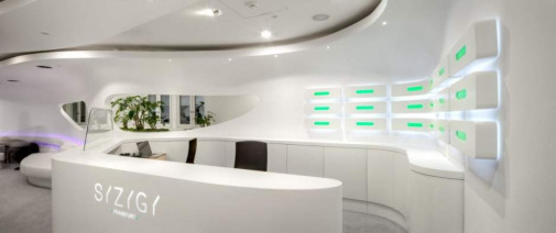 3dluxe, biuro firmy SYZYGY we Frankfurcie, wnętrza high-tech, wnętrza futurystyczne