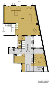 Gus Wüstemann, Crusch Alba, apartament ze strukturą w formie białego krzyża, wnętrze pozornie niedokończone