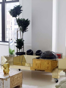 Studio MDA, loft Dieter Residence, loft na Manhattanie, loft ze złotymi i srebrnymi meblami