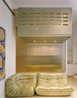 Studio MDA, loft Dieter Residence, loft na Manhattanie, loft ze złotymi i srebrnymi meblami