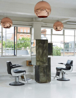 Fourth Floor, salon fryzjerski z meblami i lampami Toma Dixona, salon fryzjerski w Londynie