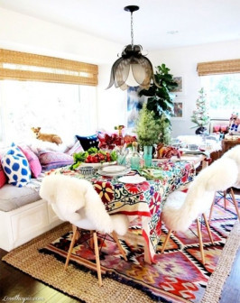 design, boho, jadalnia