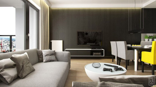 Aranżacja apartamentu w stonowanych barwach