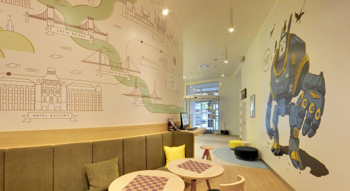 Aranżacja wnętrza hotelu Ibis Styles Budapest Centrum