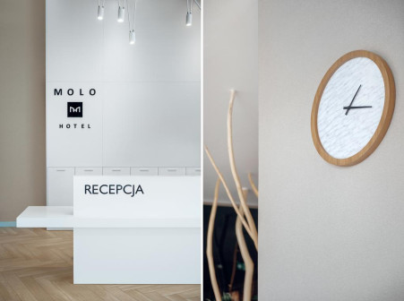 Aranżacja lobby hotelu Molo w Sopocie