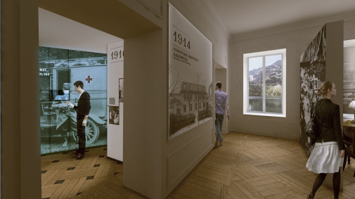 Aranżacja wystawy muzeum Marii Skłodowskiej - Curie