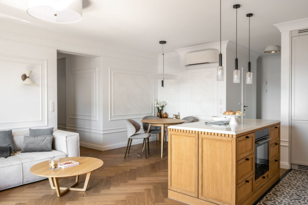 Projekt apartamentu Aneta Bańkowska - praca „Ponadczasowa elegancja na 9. piętrze”