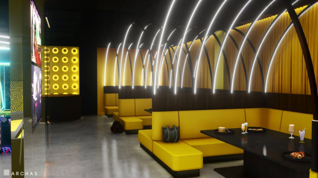 Przestrzeń rozrywki Arcade Bee w Hali Koszyki