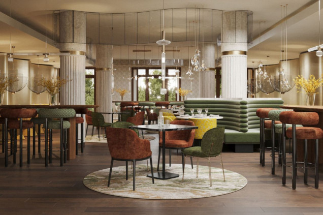 Wnętrza Crowne Plaza pod Paryżem od pracowni Tremend
