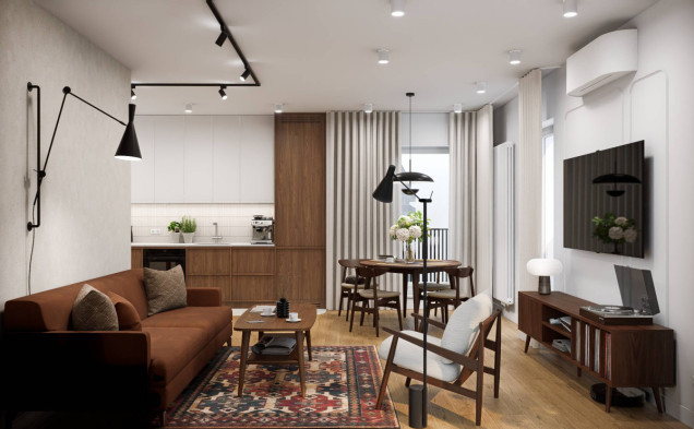 mieszkanie w stylu mid-century projekt