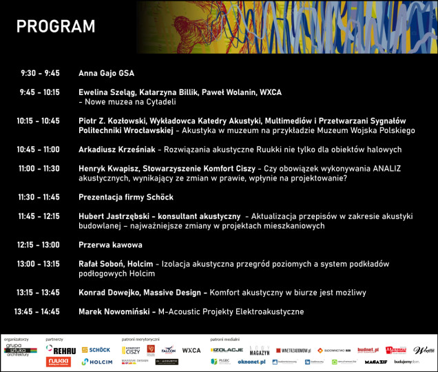 Program konferencja akustyka w architekturze