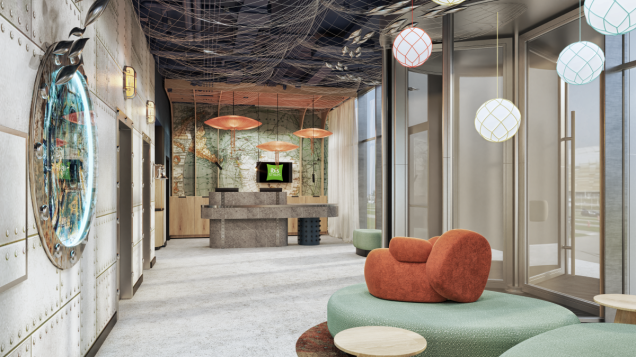 lobby hotelu przy AMBEREXPO