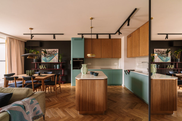 projekt mieszkania w stylu retro krakow