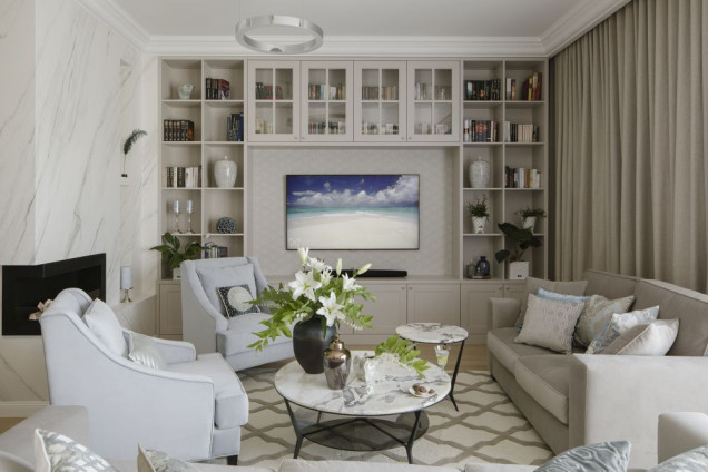 Biele i niebieskości, czyli mieszkanie w stylu Hamptons