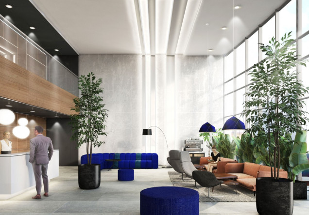 Aranżacja lobby, aranżacja recepcji, nowoczesne lobby, Innova, Signum Work Station, Tétris Poland, wnętrze w klimacie lounge