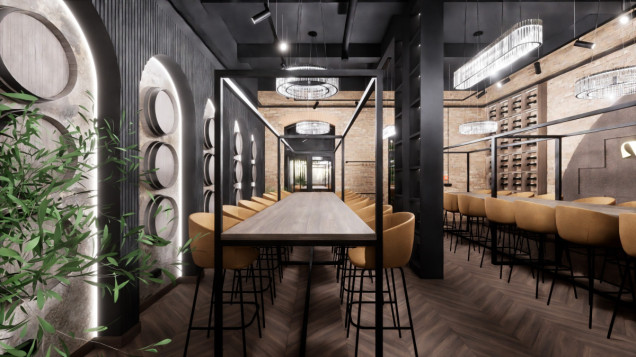 Winiarnia w Fabryce Porcelany projektu ZERO32 Architekci 