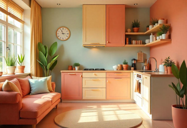 Joyful aesthetic projekt kolorowego mieszkania