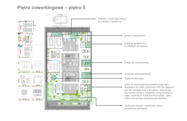 Rzut biura coworking