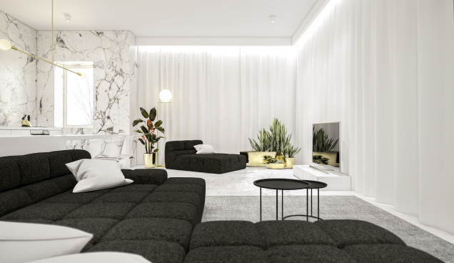 eleganckie, minimalistyczne mieszkanie w Wilanowie