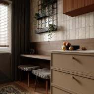 projekt wnętrza w stylu mid-century
