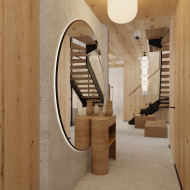 dom japandi, drewno clt projekt