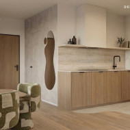 Dwupoziomowy apartament w naturalnym stylu