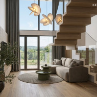 Dwupoziomowy apartament w naturalnym stylu