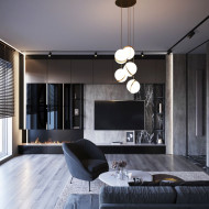 Eleganckie i nowoczesne mieszkanie w szarości