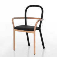 Front, krzesło Gentle, krzesło z drewna i skóry, Porro