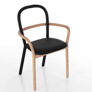 Front, krzesło Gentle, krzesło z drewna i skóry, Porro