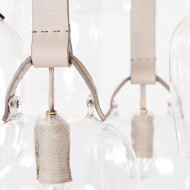 Craftica, lampy Bells-Lights, lampy w kształcie dzwonków, lampy ze szkła i skóry