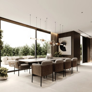 harmonijne wnętrze domu z dużymi przeszkleniami, hedo architects