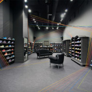 run colors, mode:lina, architektura wnętrz, sklep z butami poznań, wystrój wnętrz, wnętrza publiczne
