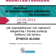 webinaria, architektura, szkolenia dla architektów, soprema, izolacje, alsan